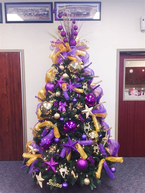 purple and gold christmas tree